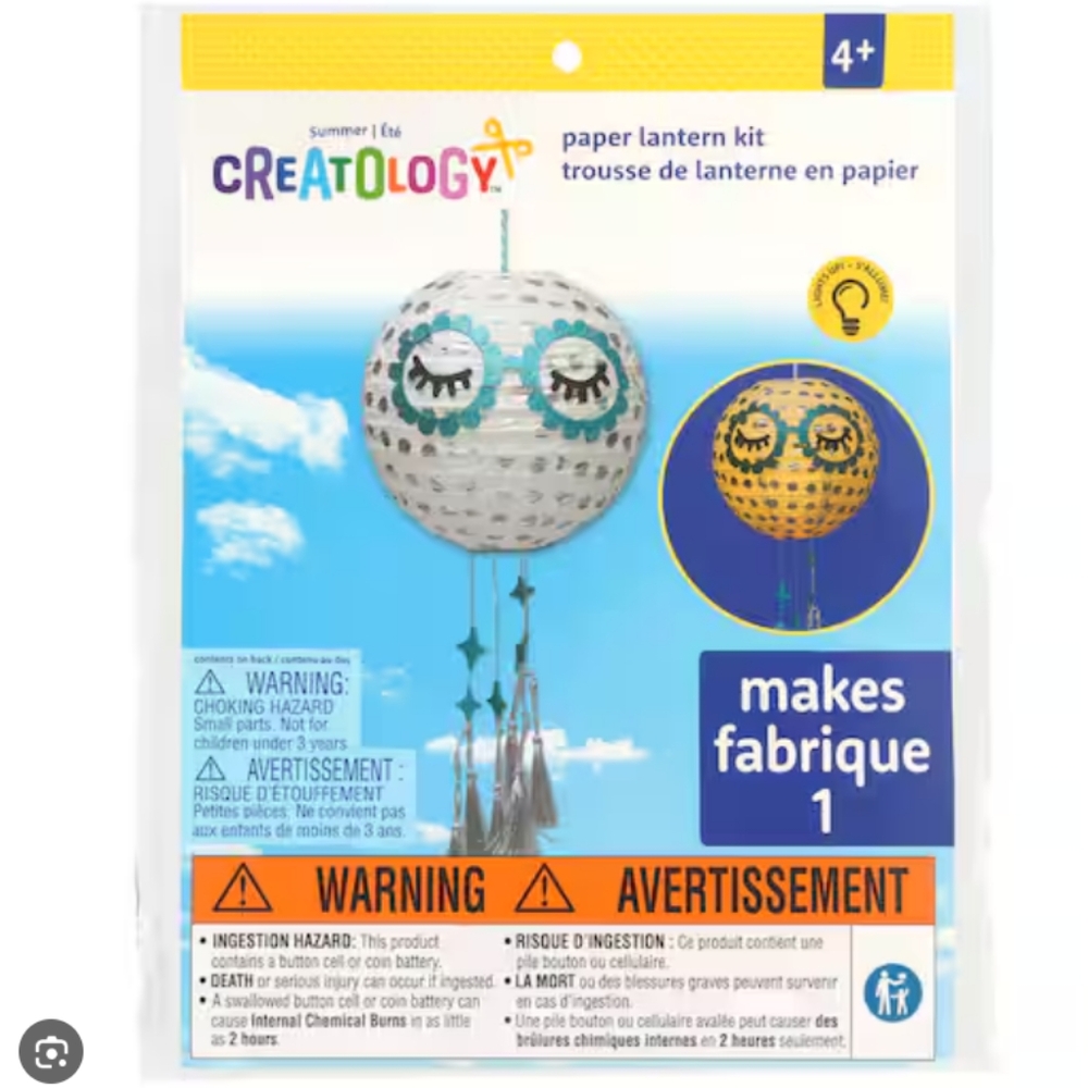 Creatology, Paper Lantern Kit, 1 Pc, Lights Up, 4+